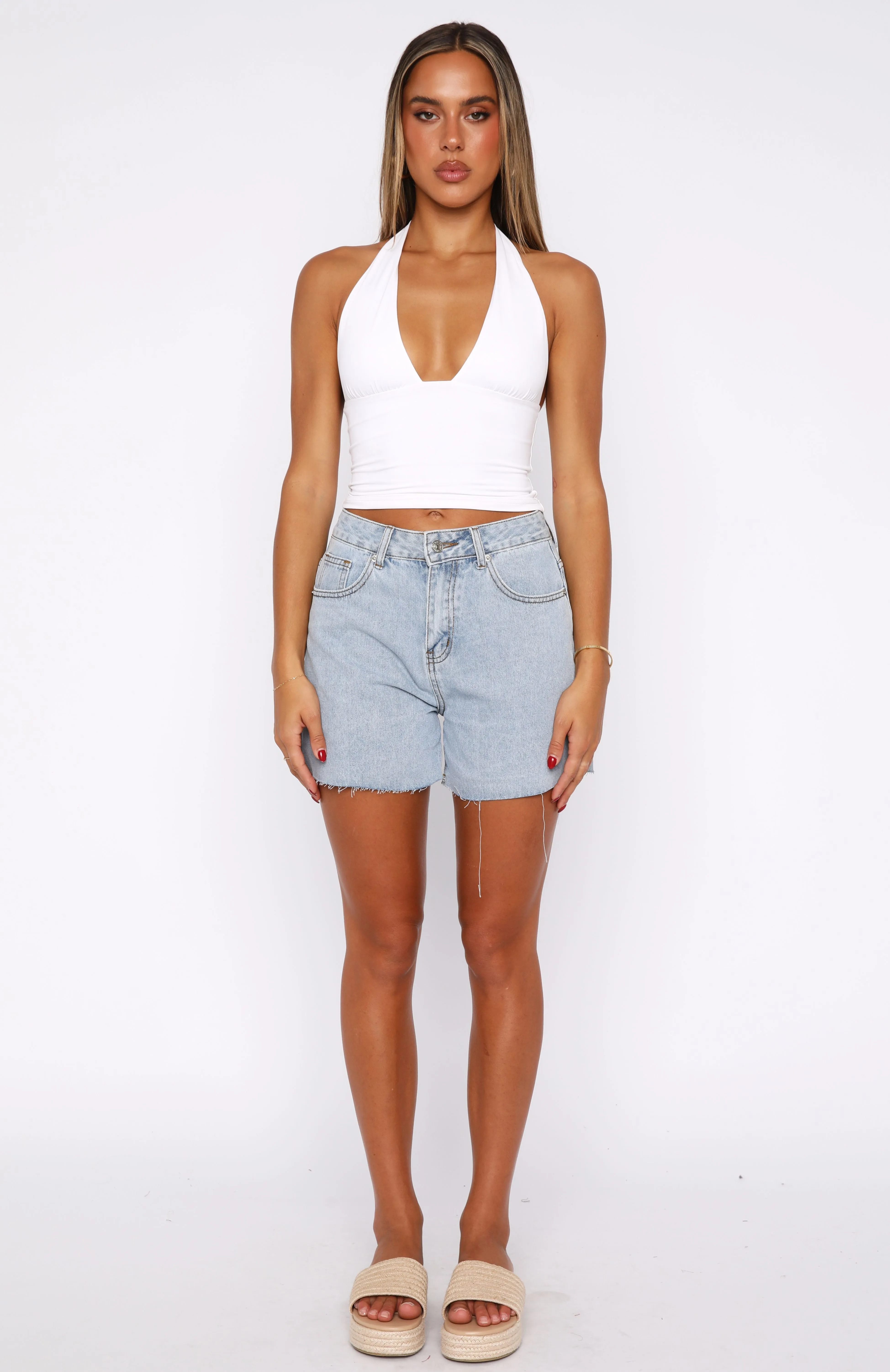 Keep It Brief Denim Shorts Light Blue Balanced Fit Collectible