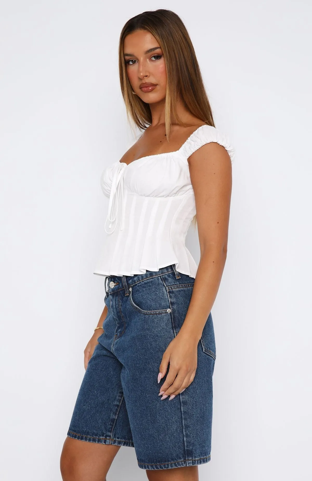 Reflective details Cool Breeze Bella Denim Shorts Dark Blue
