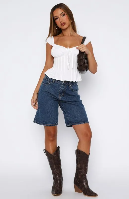 Classic Vibe Bella Denim Shorts Dark Blue