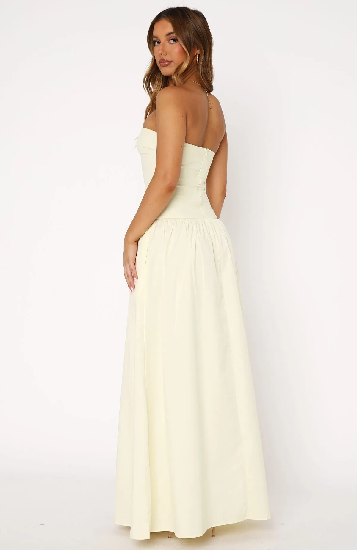 Take Back Maxi Dress Lemon Reflective details