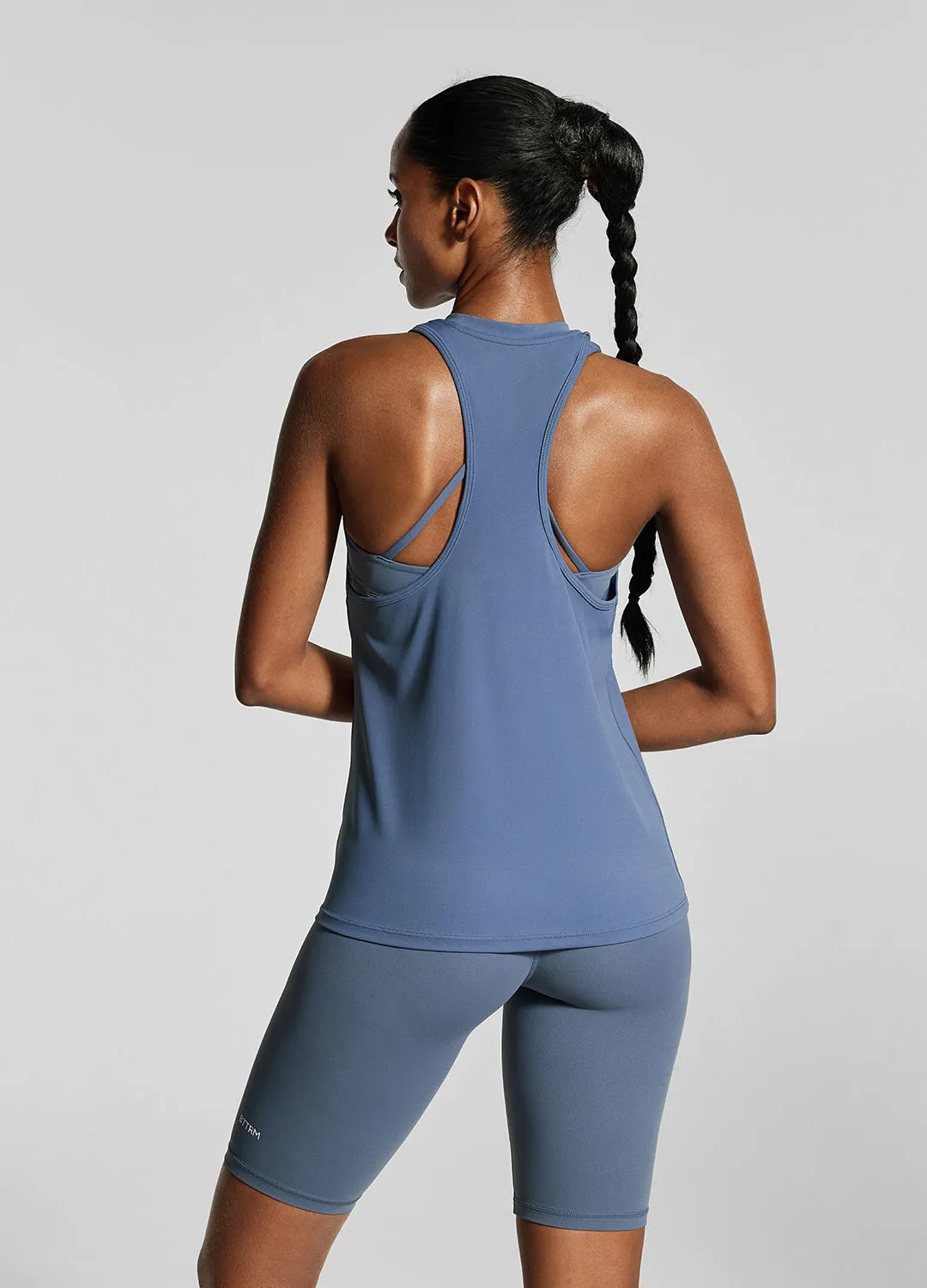 Ergonomic Pattern Design Iris Blue Tank Top