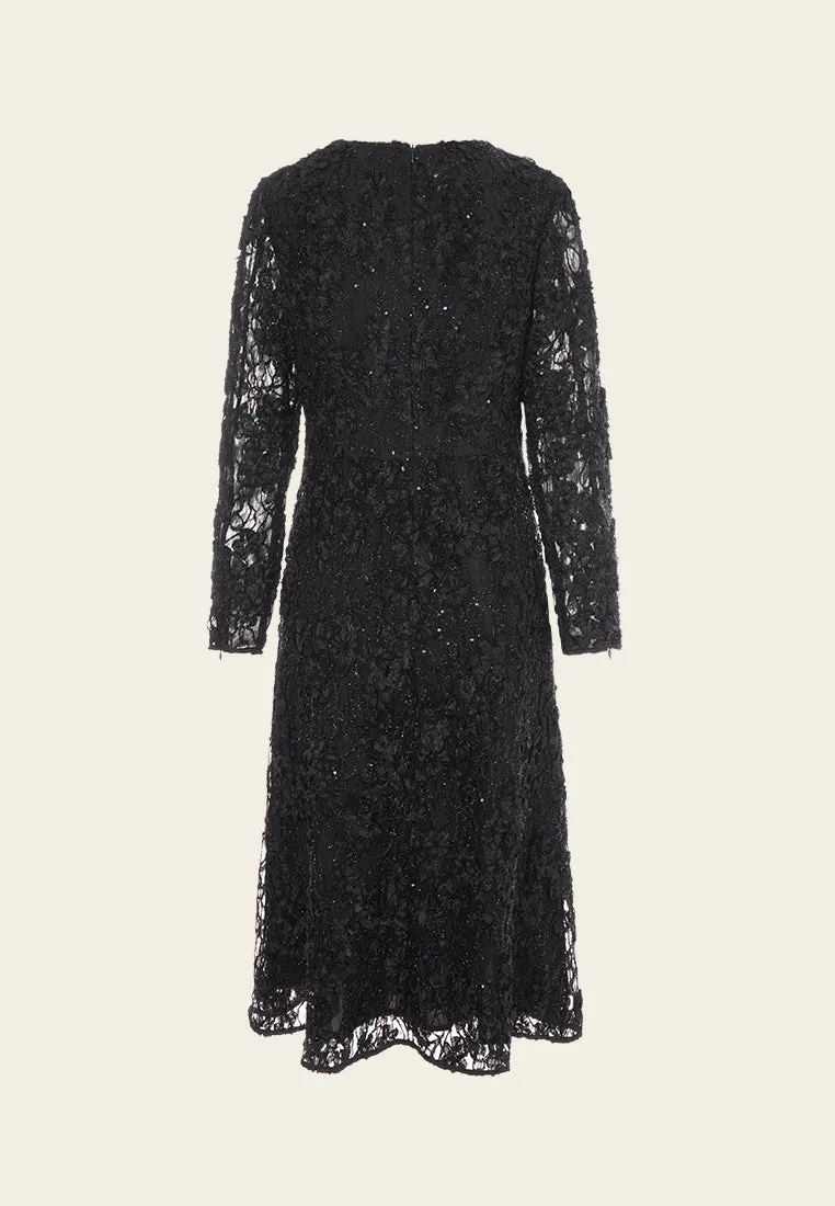 ZeroChafeSeams Ruffled-detail Lace Dress