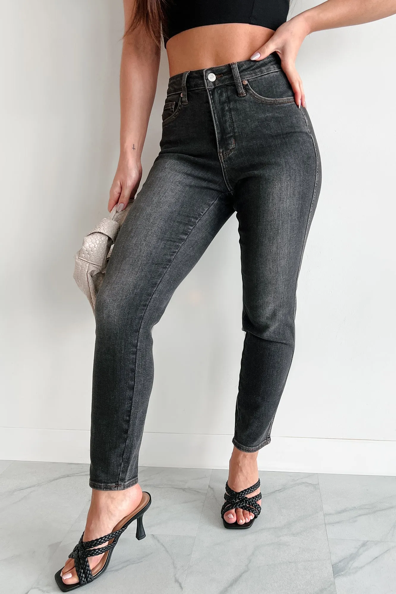 Benji Mid Rise Tummy Control Slim Fit Judy Blue Jeans (Black) Casual Friday Classic Lightweight Earthy Nature Lover