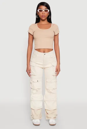 Trend Setter Home Comfort Daisy Mineral Wash Multi Pocket Cargo Jeans