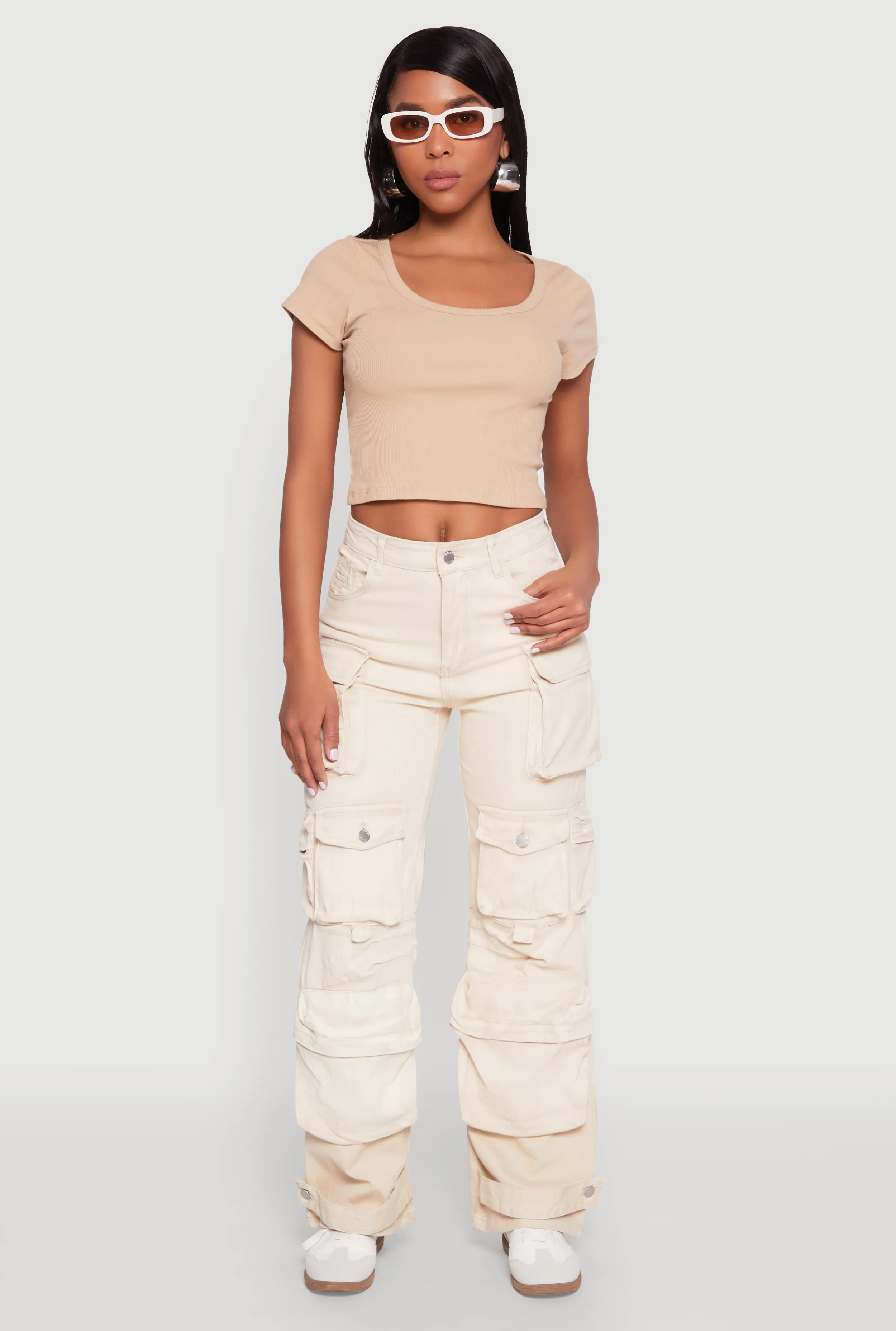 Daisy Mineral Wash Multi Pocket Cargo Jeans Casual Friday Classic