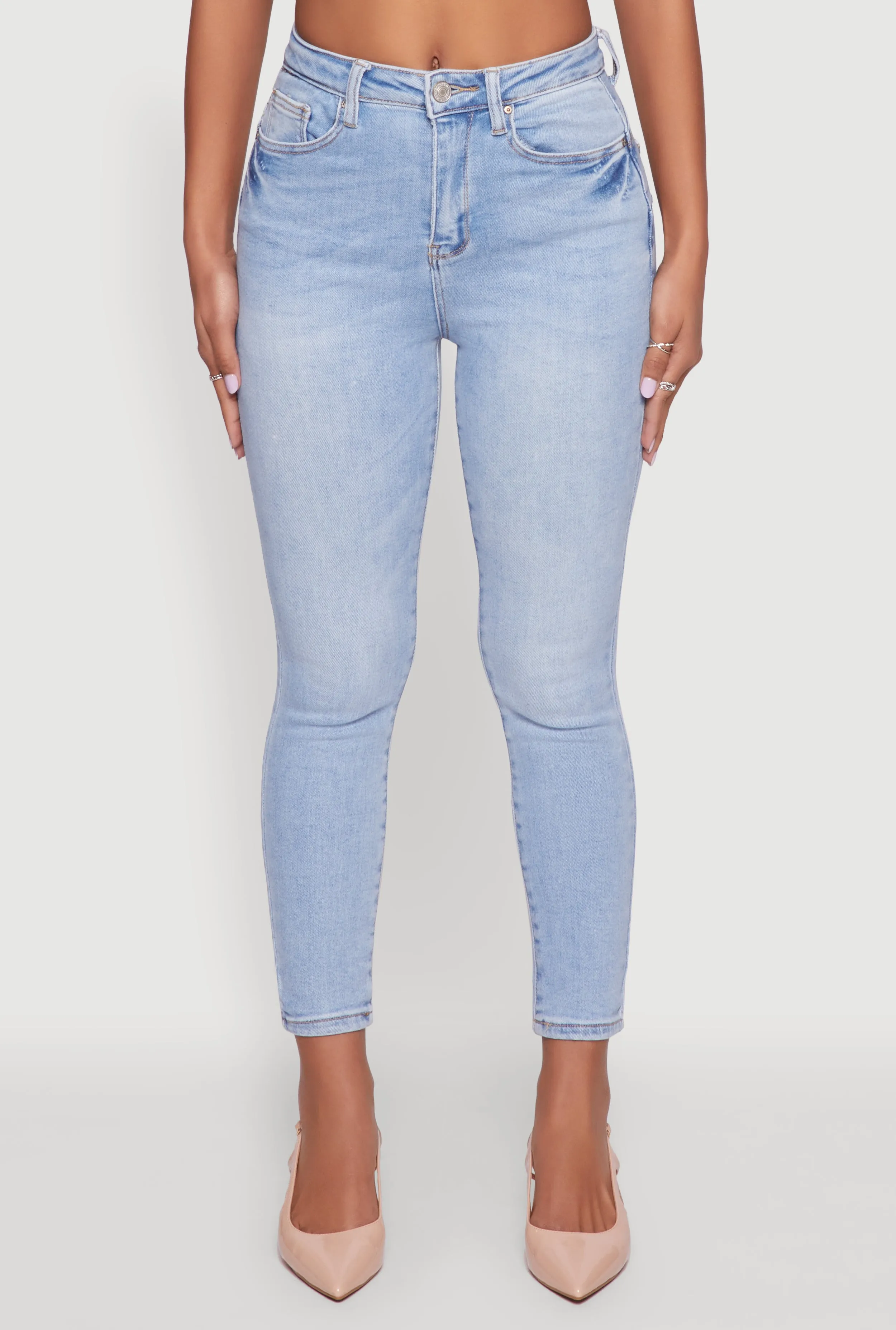 WAX Whiskered Cropped Skinny Jeans Classic Autumn Days Adult Fashion
