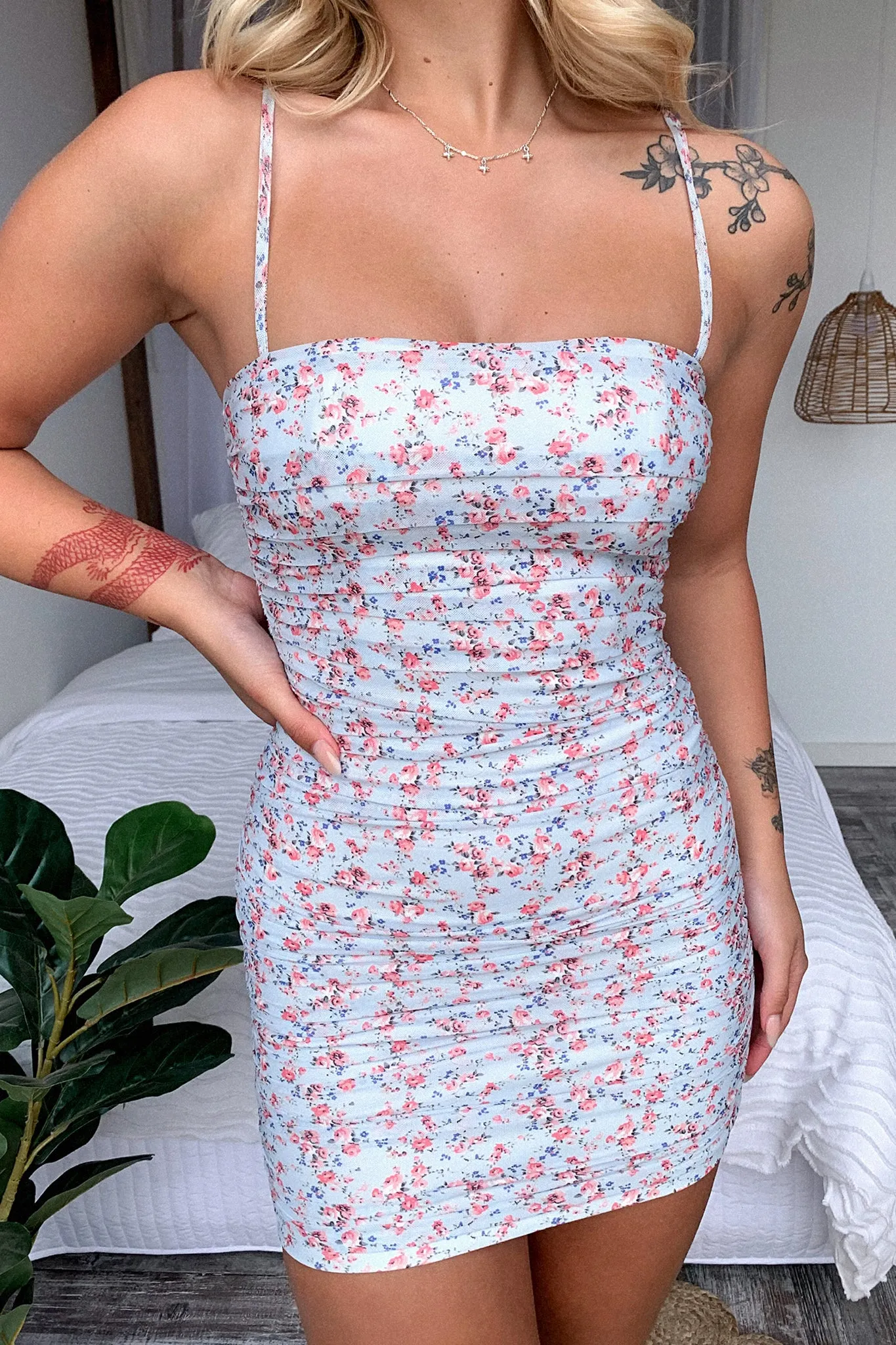 Zuhrah Dress - Blue Floral Weekend Style Look
