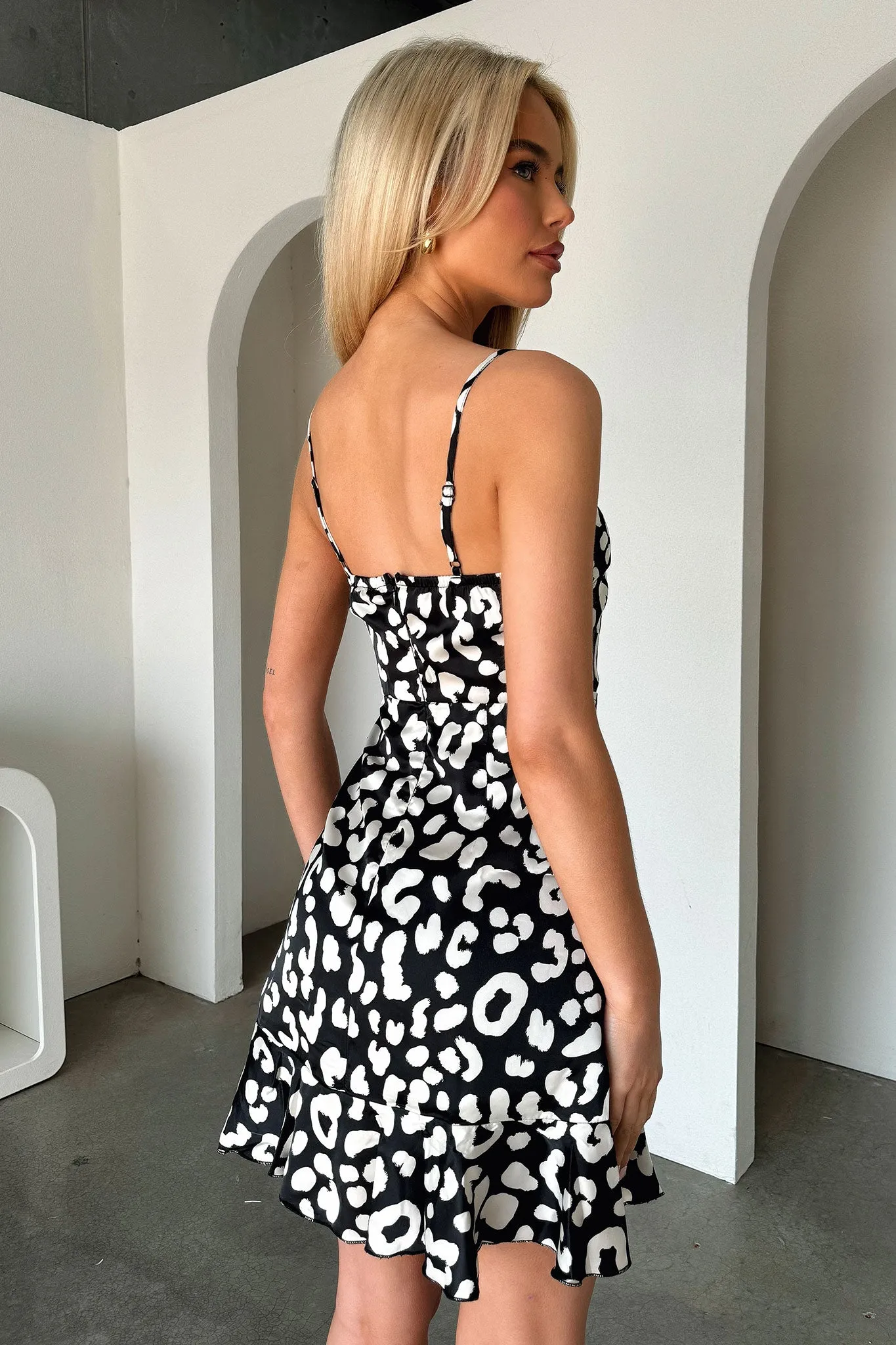 Grace Dress - Black Cheetah Star Beat