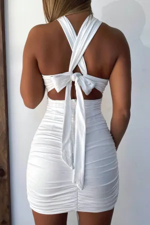Zeke Dress - White Match Fast