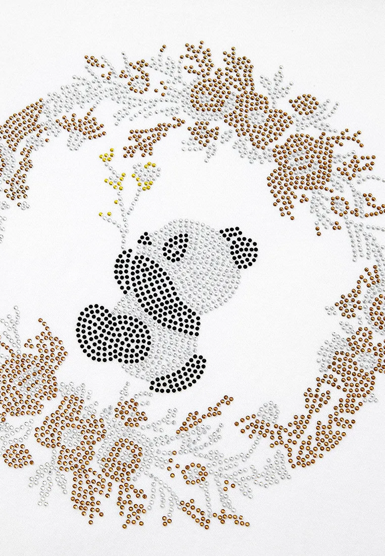 AdaptiveFit Stretch Fabric Rhinestone Panda T-shirt