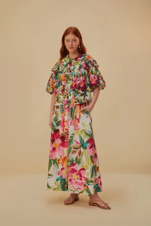 investment piece Off-White Painted Flowers Maxi Skirt