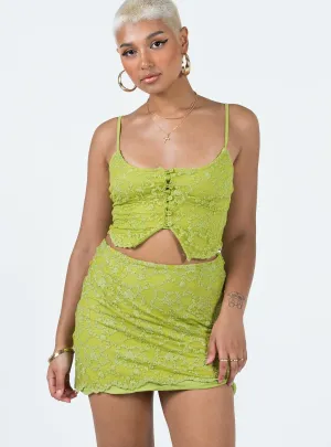 Subtle Detail Modern Chic Basildon Mini Skirt Green