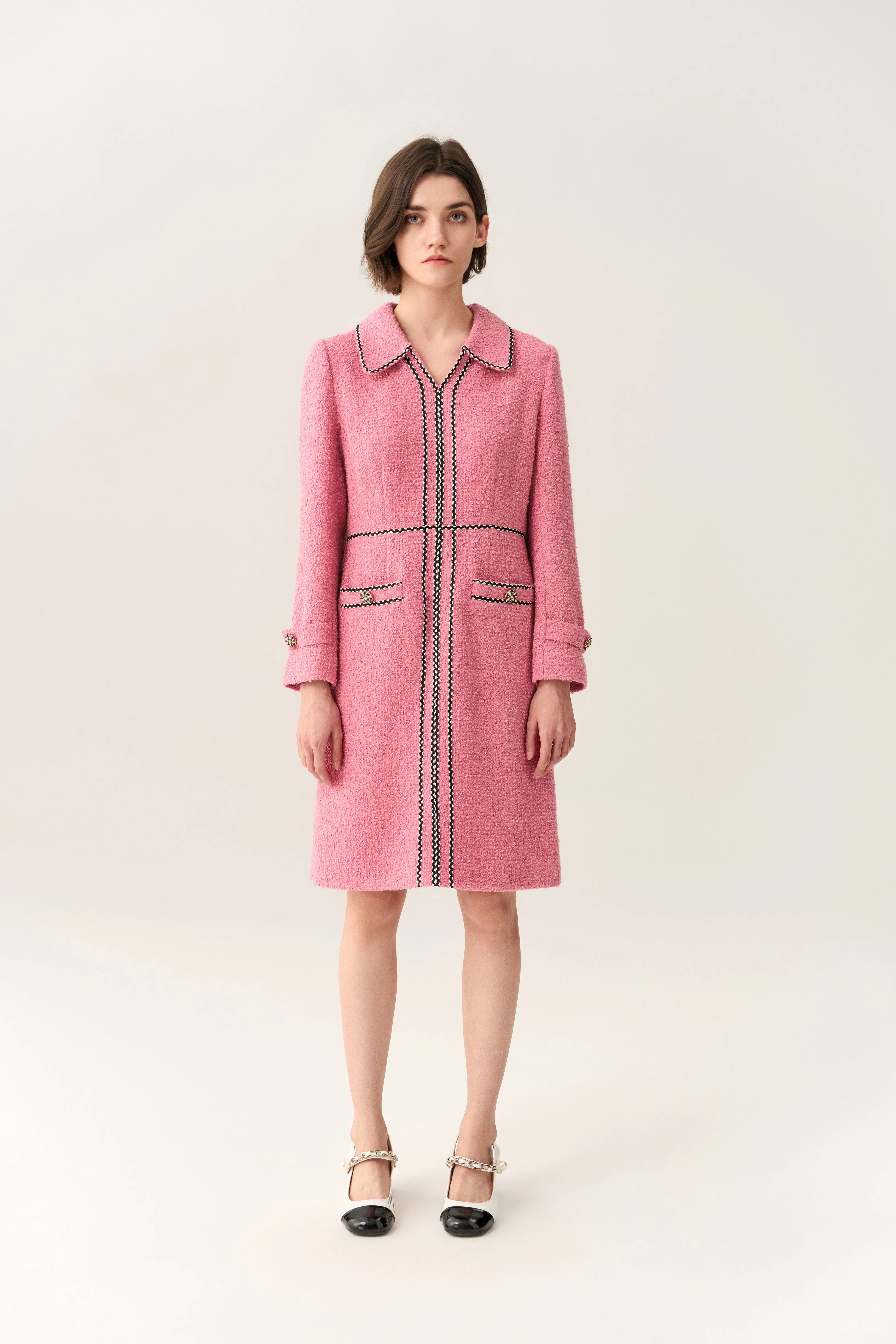 Lapel Midi Dress AntiPillingCloth UVProtection Coating