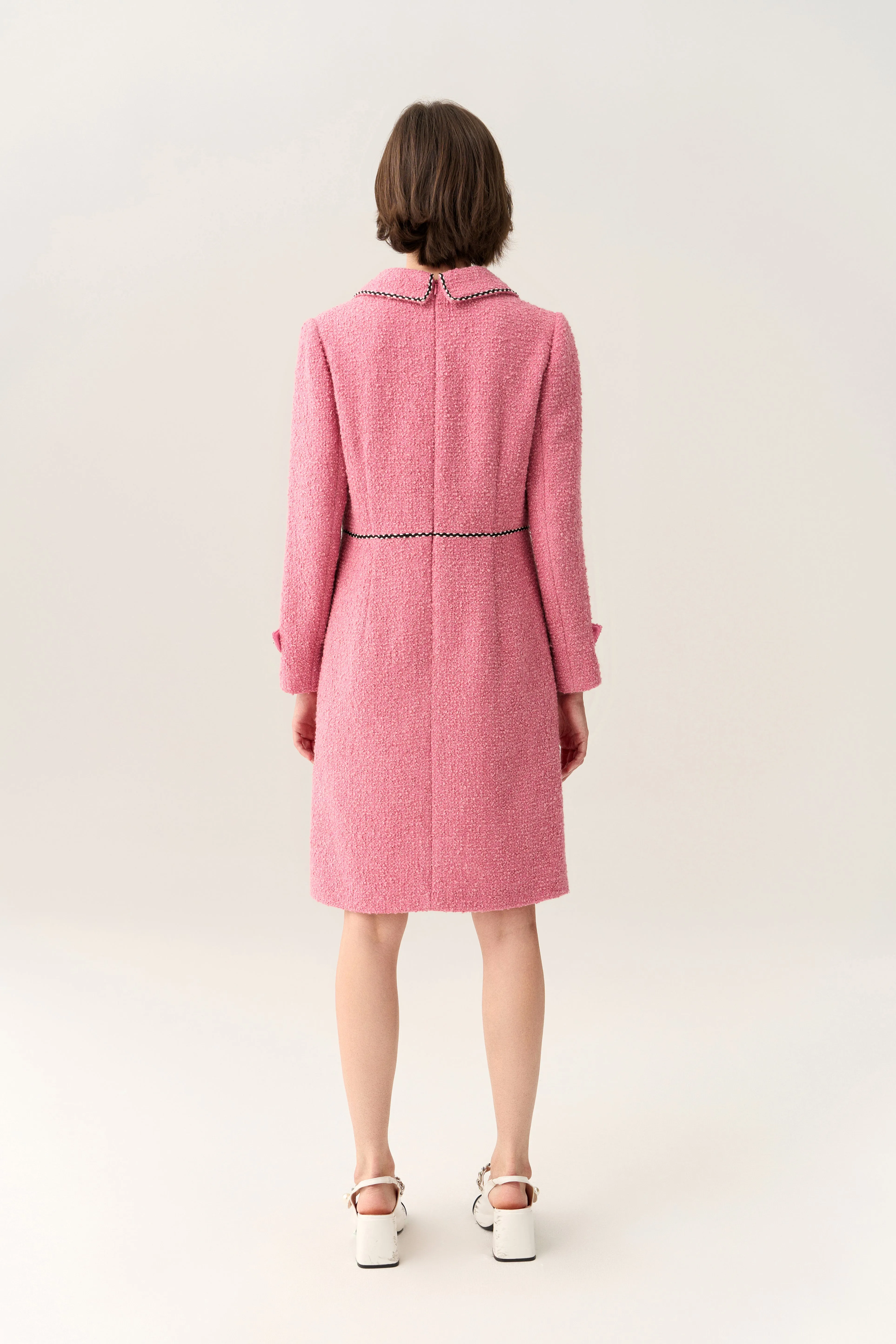 Lapel Midi Dress Breathable Material Green Fit