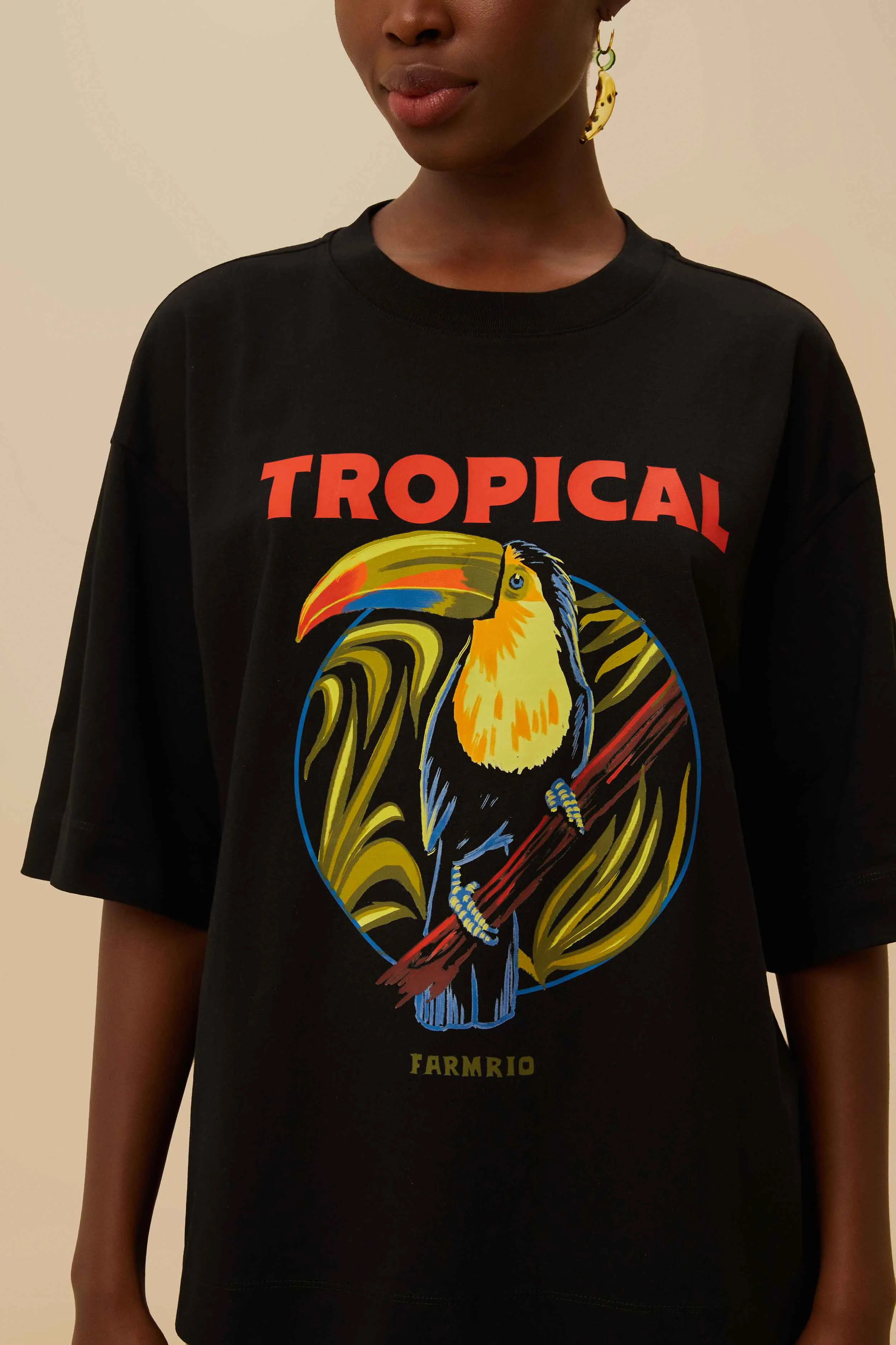 Royal Charm DurableSeams Black Tropical Organic Cotton T-Shirt