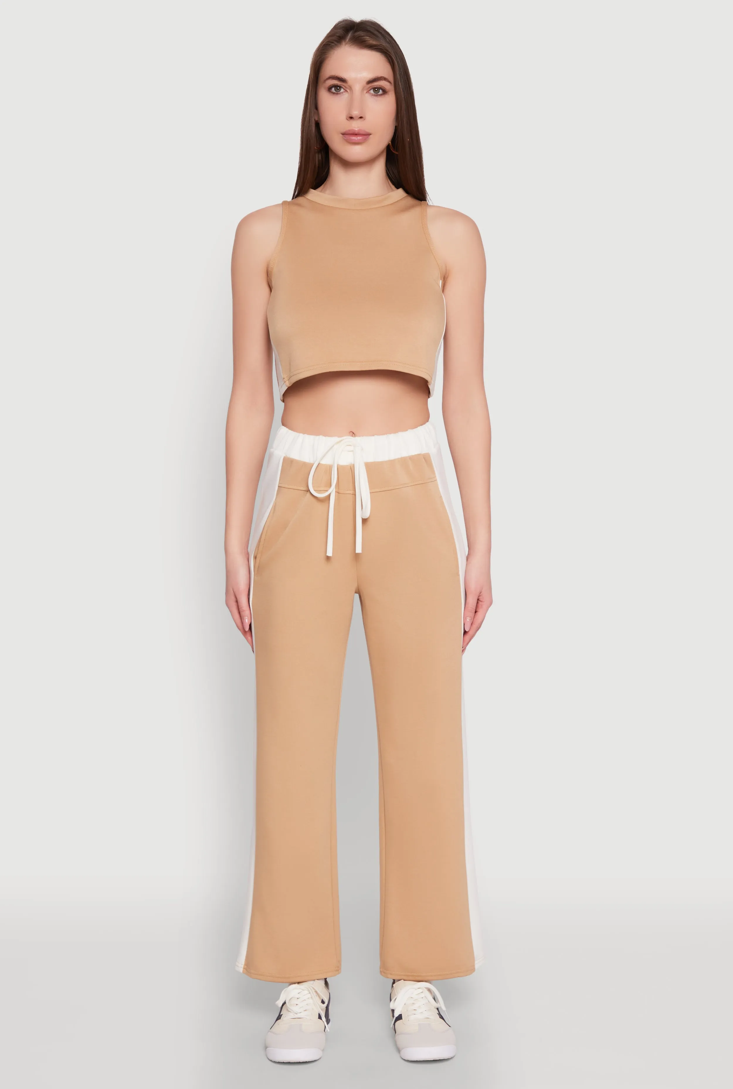 Side Contrast Cropped Tank Top export Ultra Soft Lining