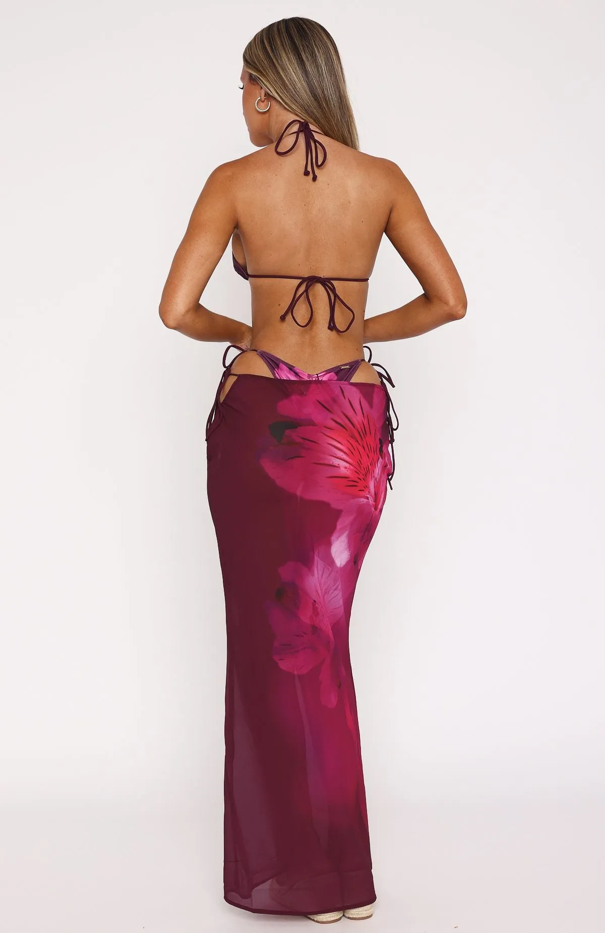 Stage Soul TactileStitching Luminous Maxi Skirt Berry Lush