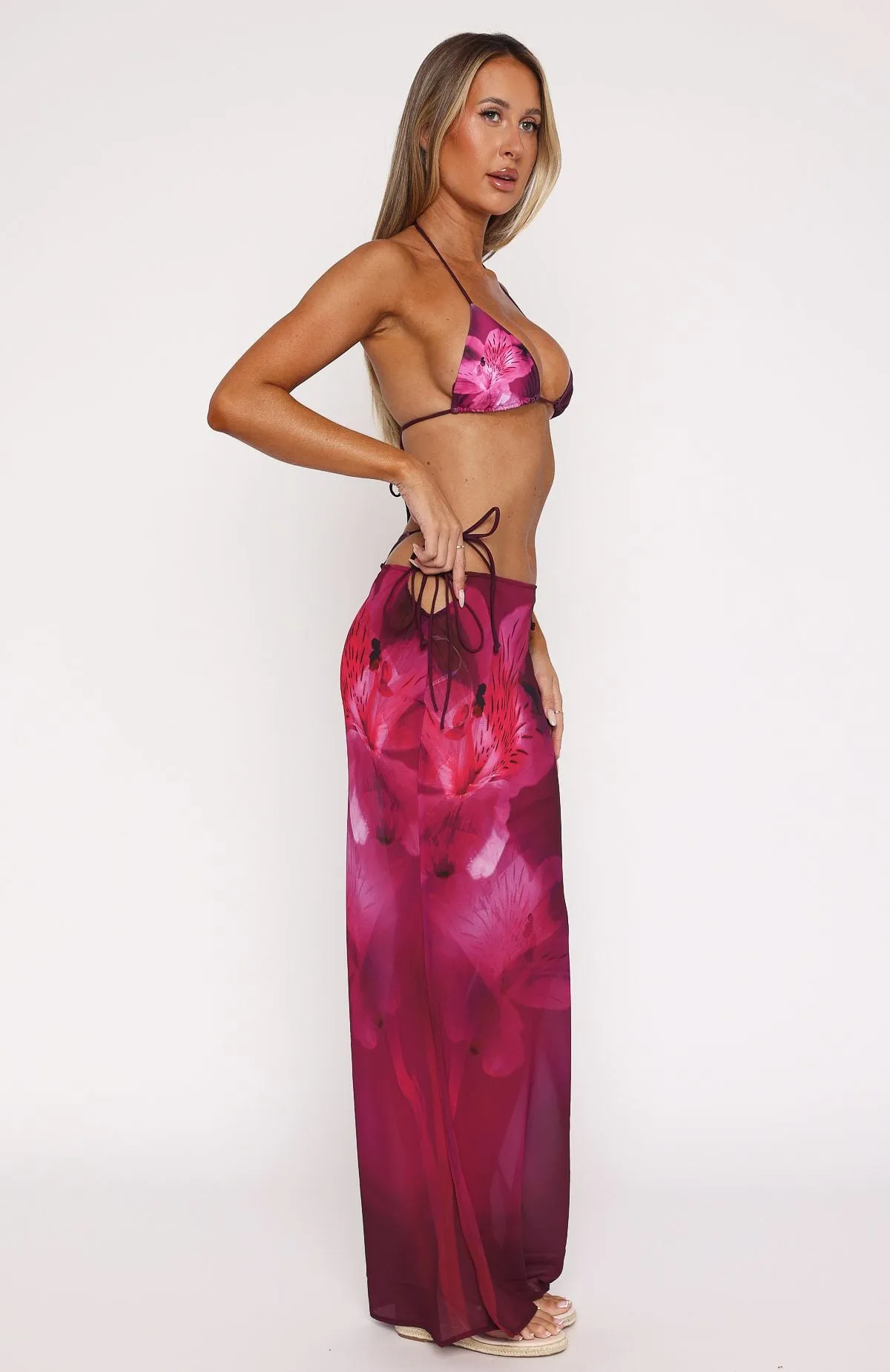 Luminous Maxi Skirt Berry Lush Organic Cotton Certification