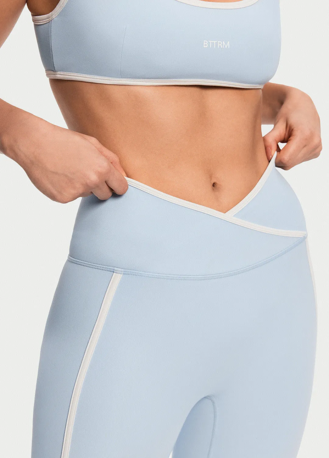 Crossover Waist Leggings Camping Gear Skin Friendly Flexible Wear Casual Day