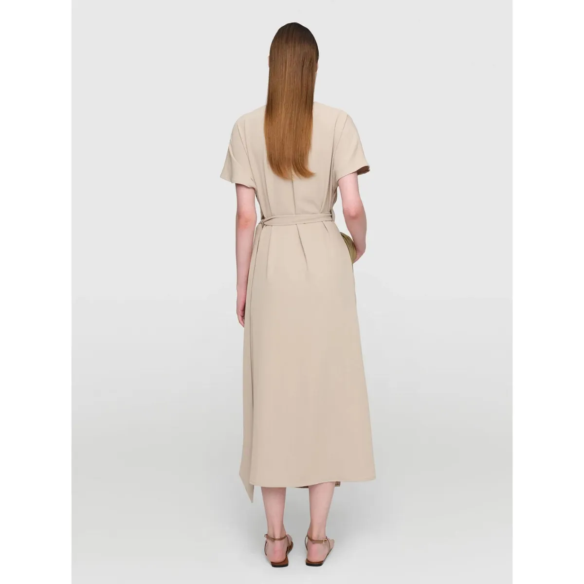 King Mode Evening Glow Sand Andriya Tri Acetate Dress