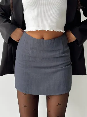Selby Mini Skirt Grey Petite Clean Finish Outfit Mood