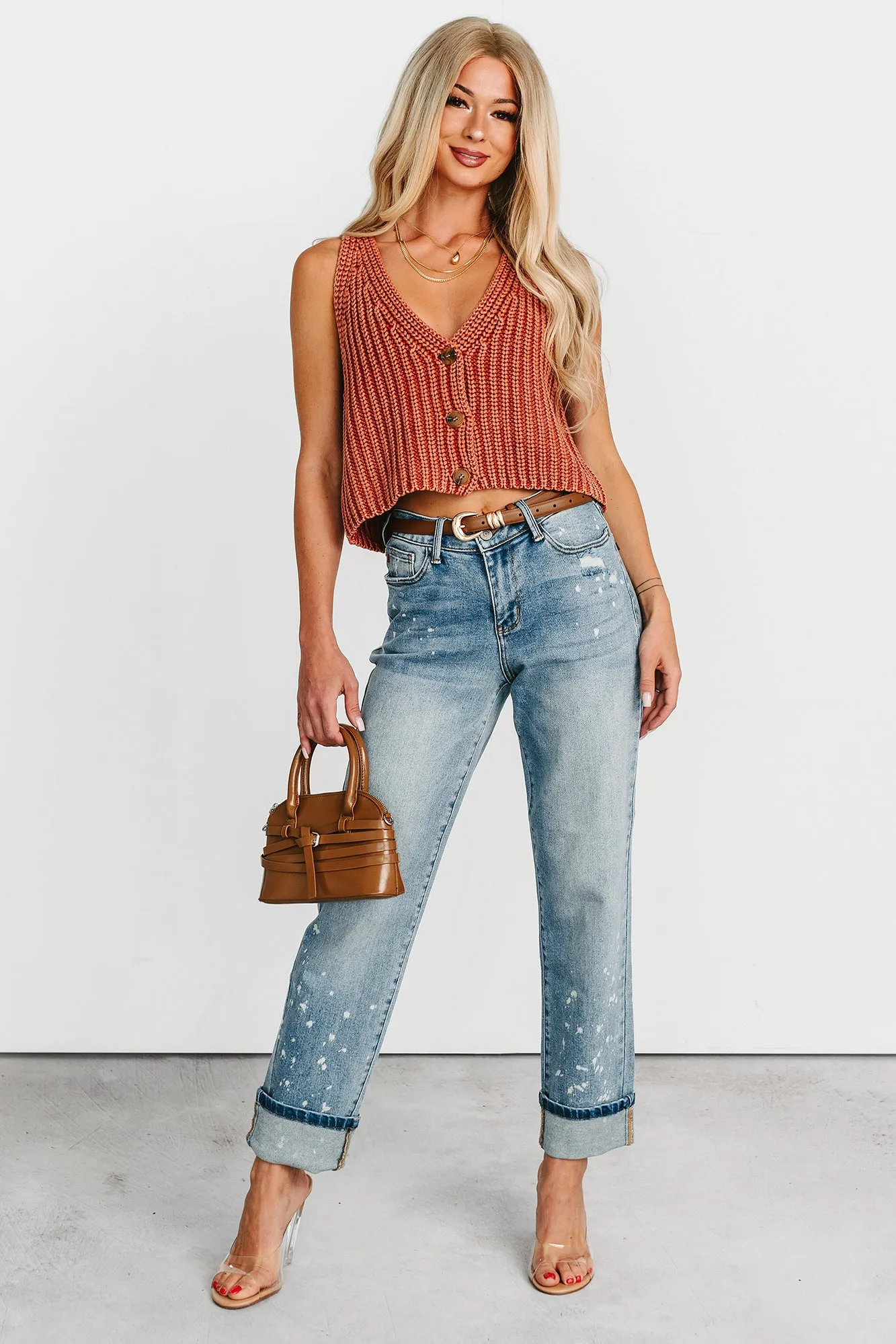 Ginny Bleach Splatter Judy Blue Boyfriend Jeans (Medium) Casual Luxury Winter Warmth