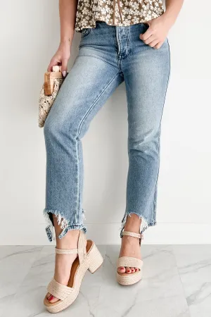 Rosanna Special A Distressed Hem Dad Jeans (Medium Light) Lightweight Parent Style Durable Modern Youth Style Party Look