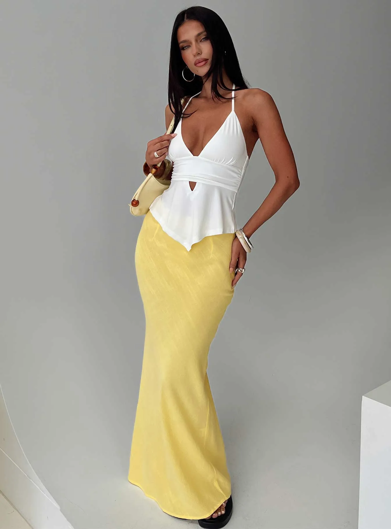 Vibrant Flow Vibrant color Jodie Maxi Skirt Lemon Yellow