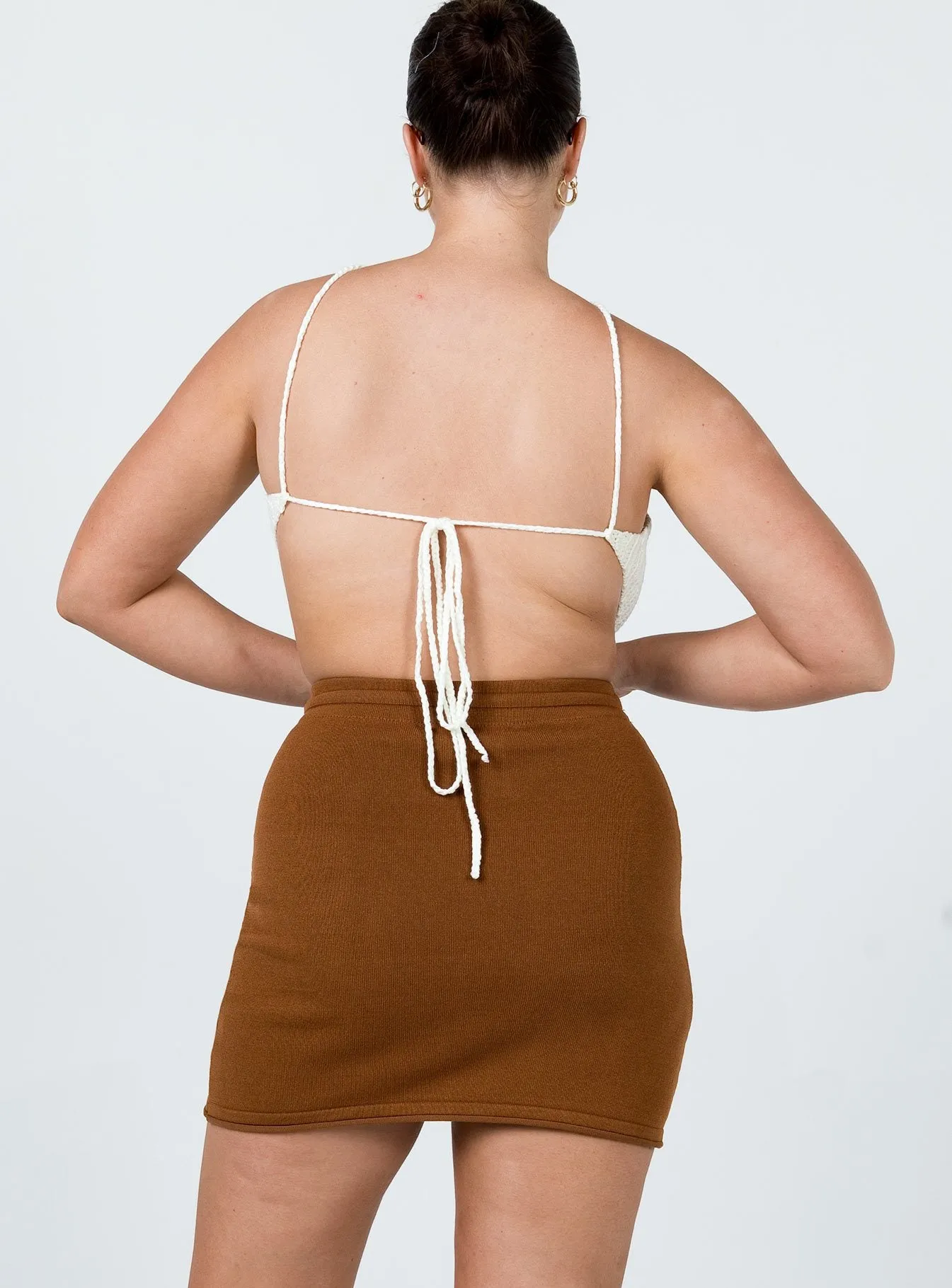 Alice Mini Skirt Brown Floor Length