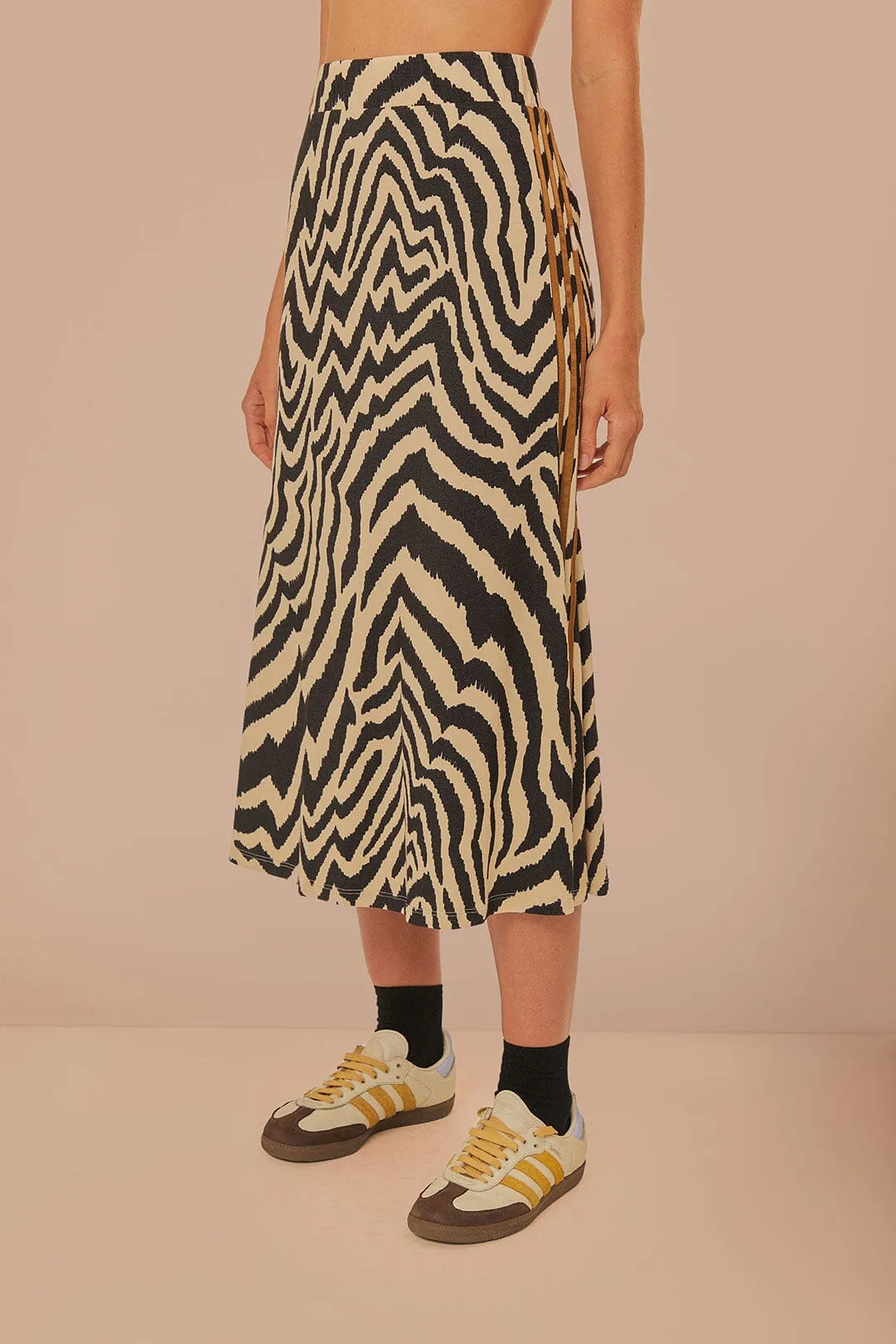 Beige Adidas Farm Rio Maxi Skirt Smart Texture Weekend Look