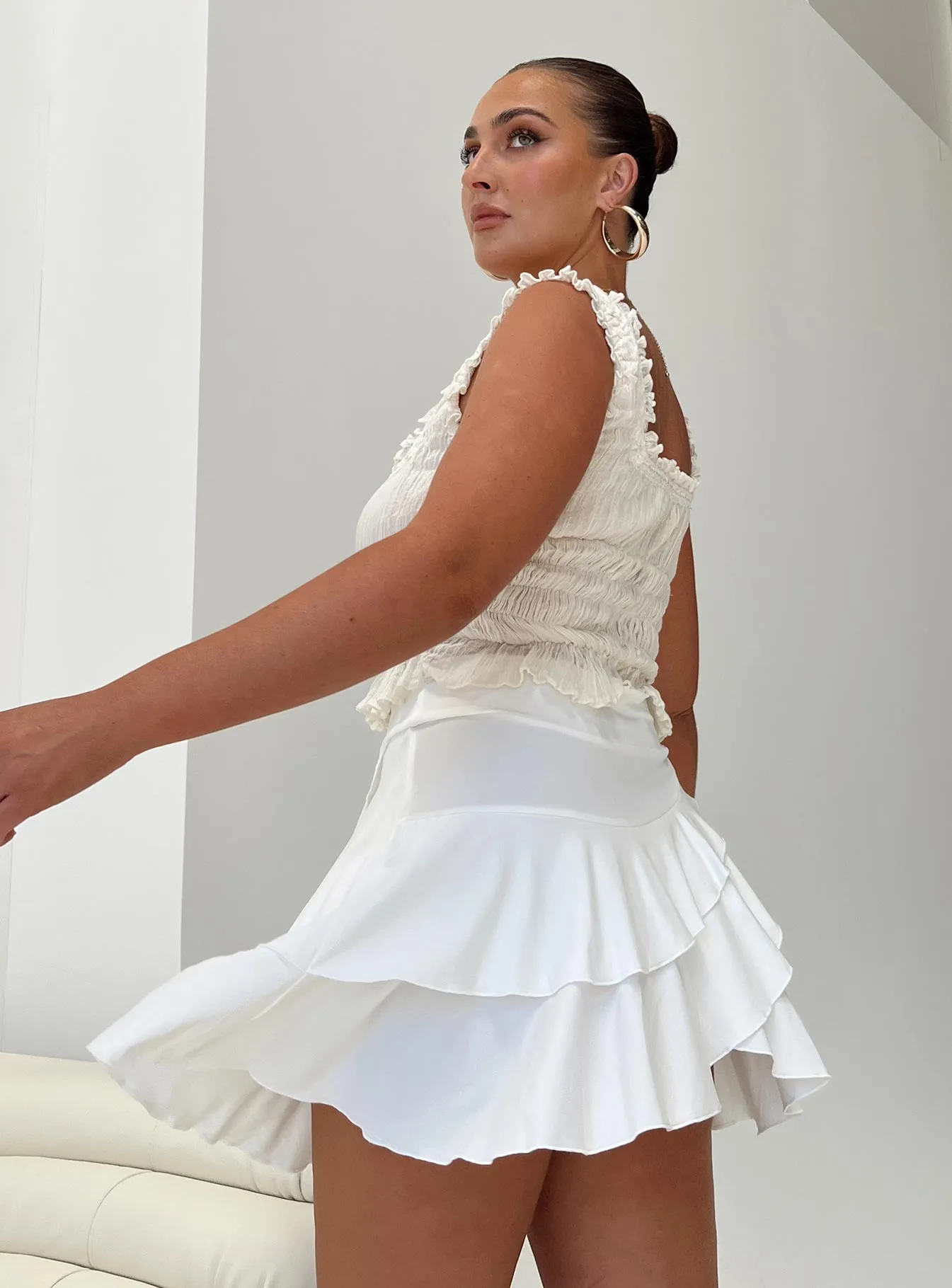 Ombre effect Meeks Mini Skirt White