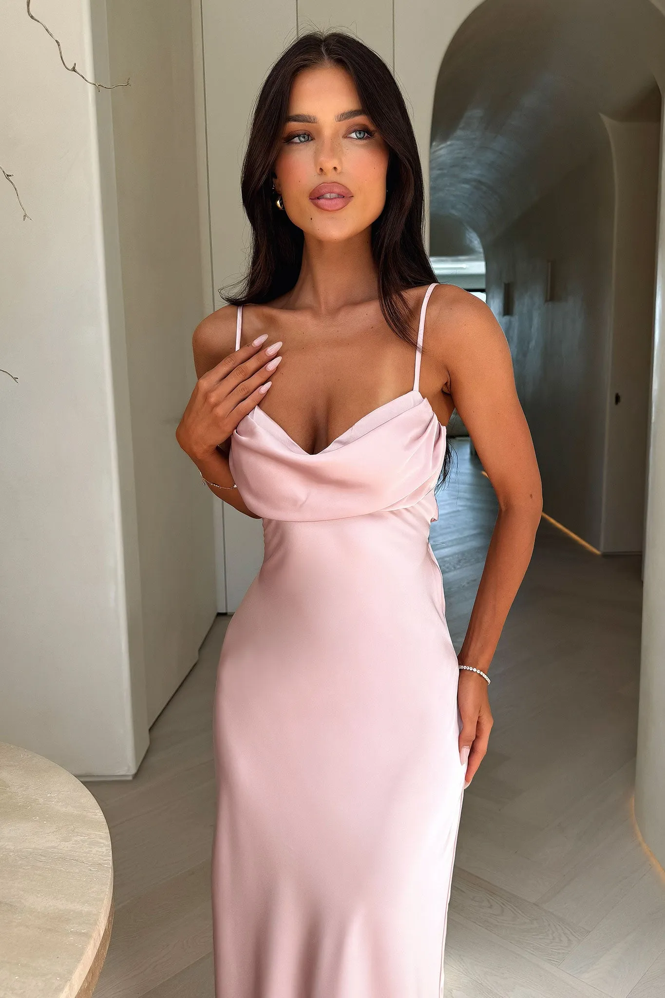Novella Maxi Dress - Pink Quartz Shine Fall Path