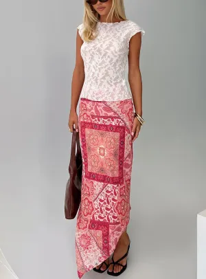Cyriella Asymmetrical Midi Skirt Red Simple Comfort