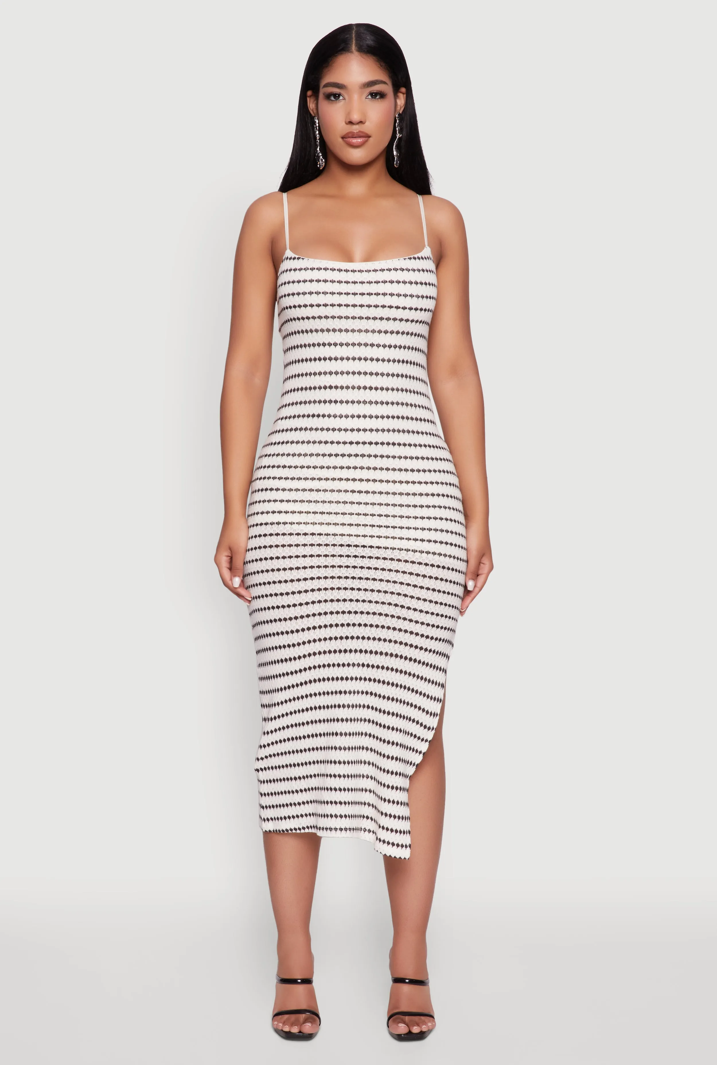Stage Grace Wool Warm Madden Girl Striped Textured Knit Cami Dress