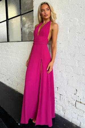 Elenor Maxi Dress - Wine Comfortable event wear Lantern Arm