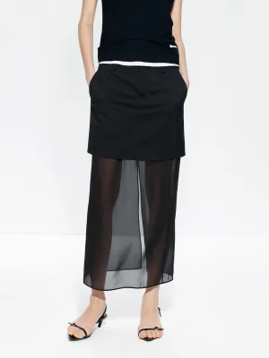 Paneled Tulle Midi Skirt Seasonal Drop Media Feature