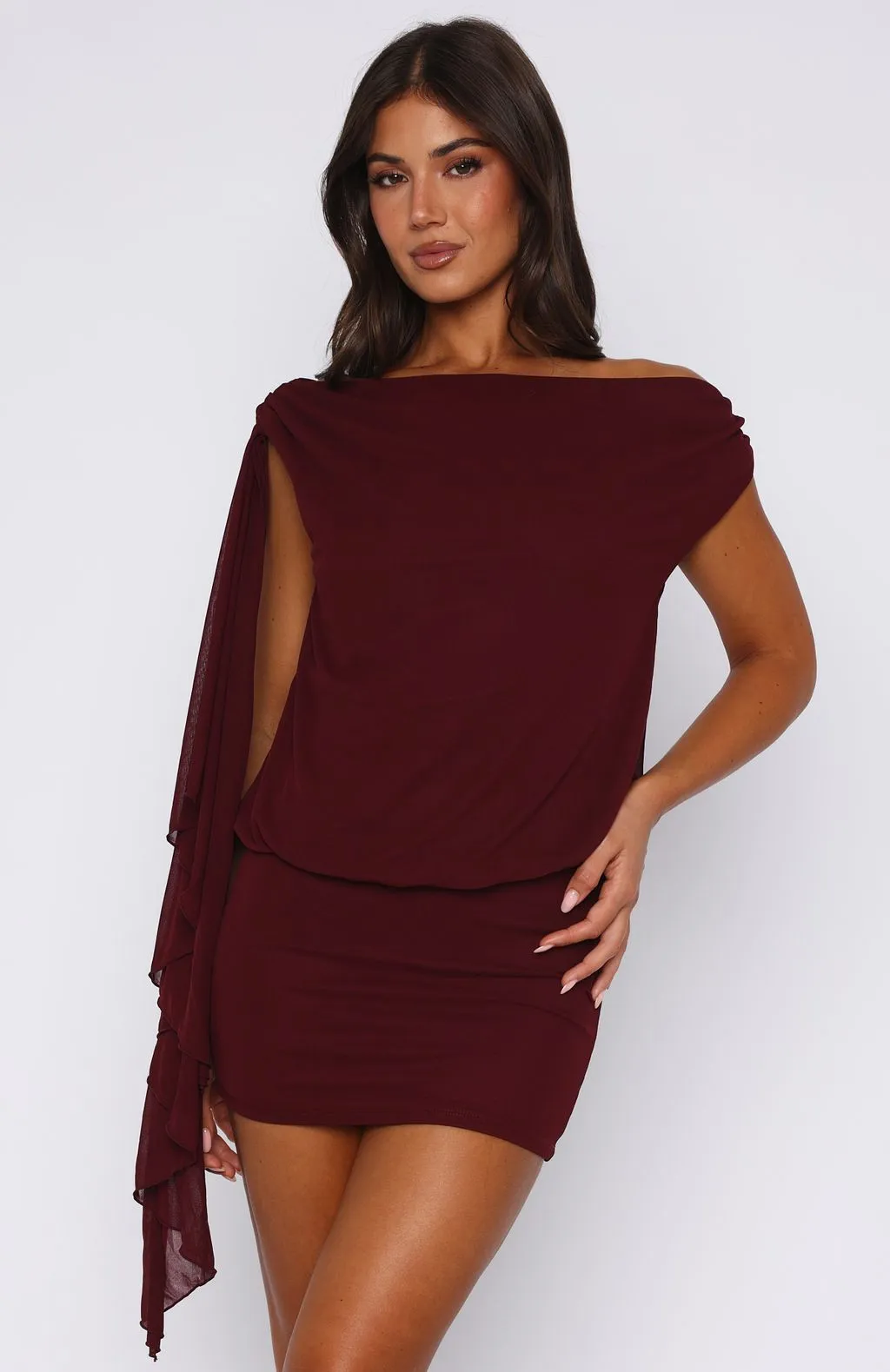 NoSlipTrims WrinkleFreeFabric Sicilian Dreams Mini Dress Wine