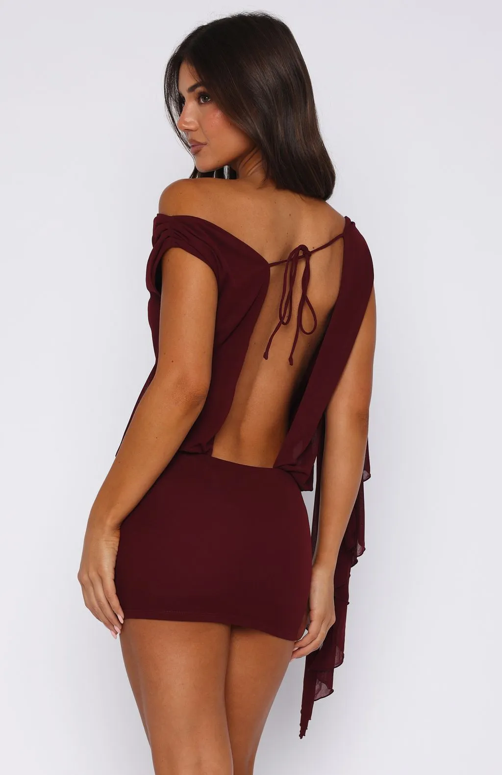Stretchable Waistband Dad Core Sicilian Dreams Mini Dress Wine