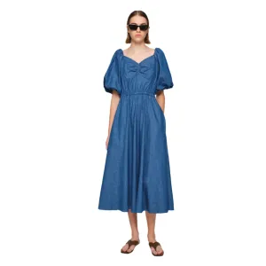 Aliya Linen Denim Dress NonIrritating Seams