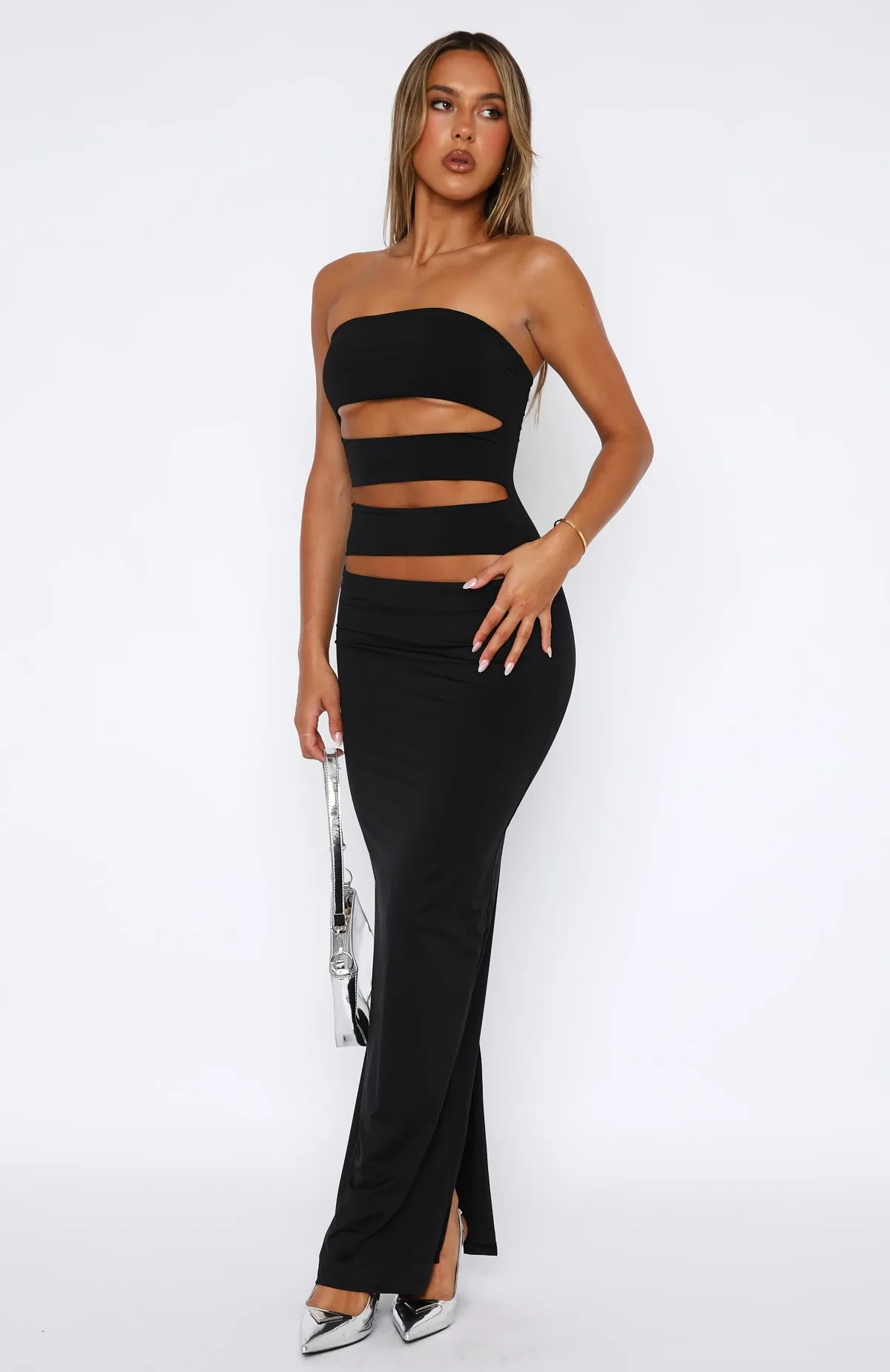 Midnight Rain Maxi Dress Black Motion Core