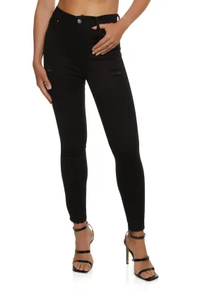 Relaxed Taper WAX Basic Distressed High Waist Skinny Jeans