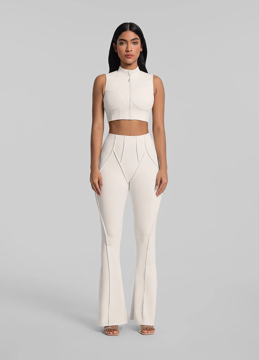 Hidden Pocket Design Longline Flare Leggings