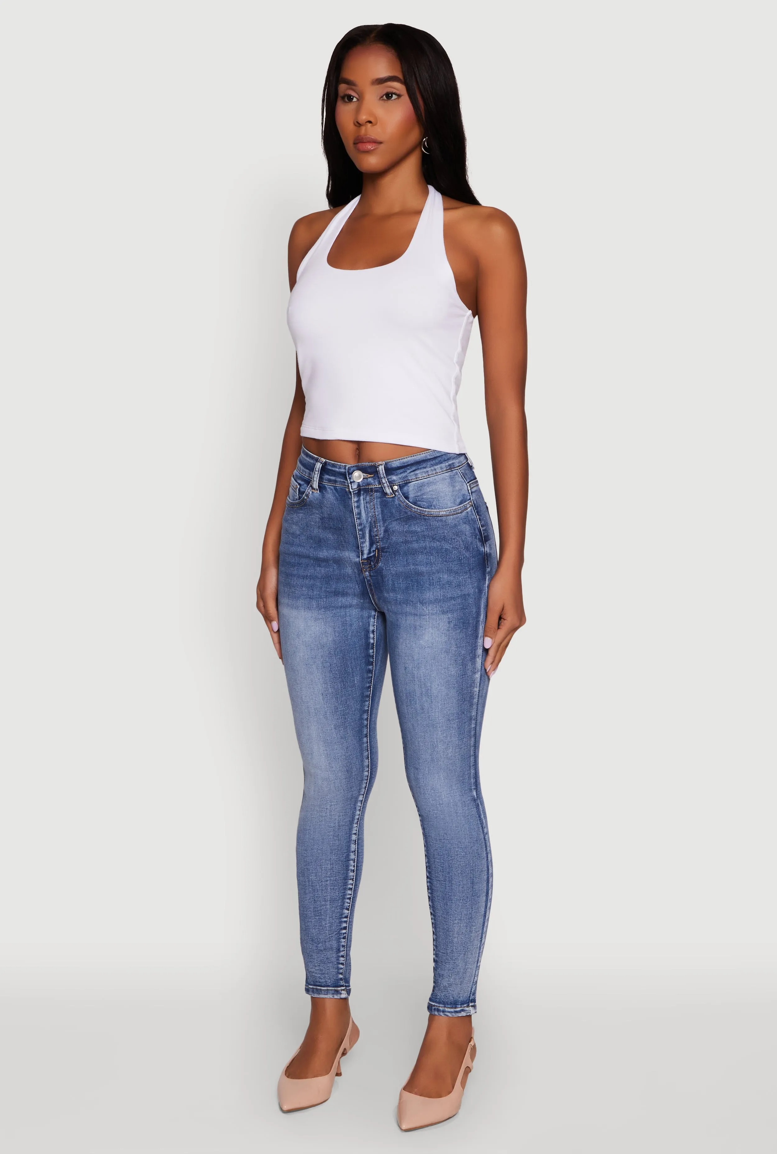 Stay Comfortable Youth Style Office Wear WAX Mineral Wash Skinny Jeans