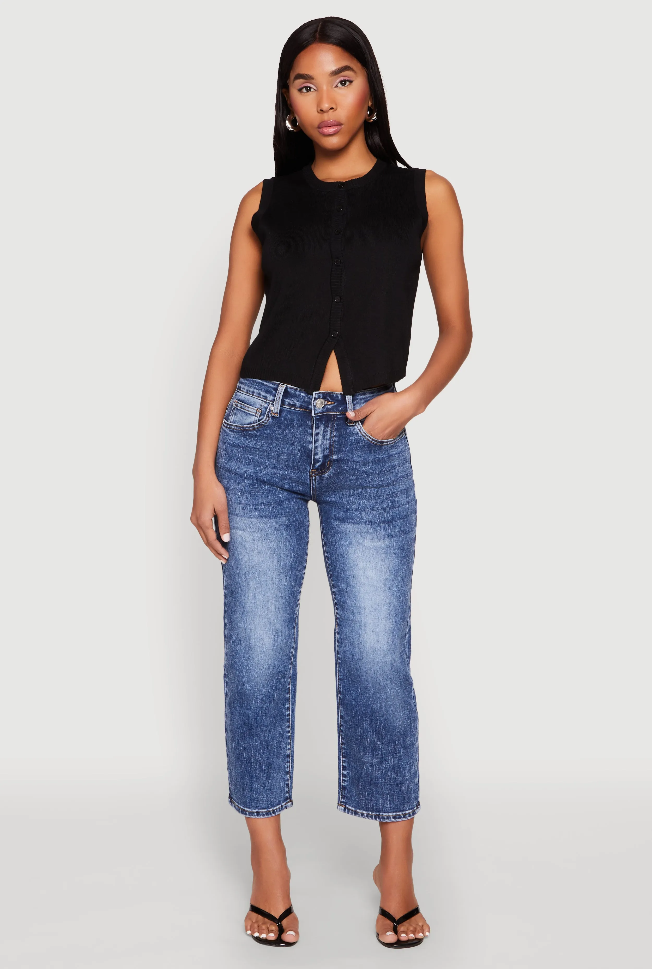 WAX Straight Leg Capri Jeans Go To Look
