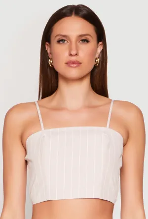 Almost Famous Pinstripe Poplin Smocked Back Cami low - ground - clearance corrosion - resistance test passed