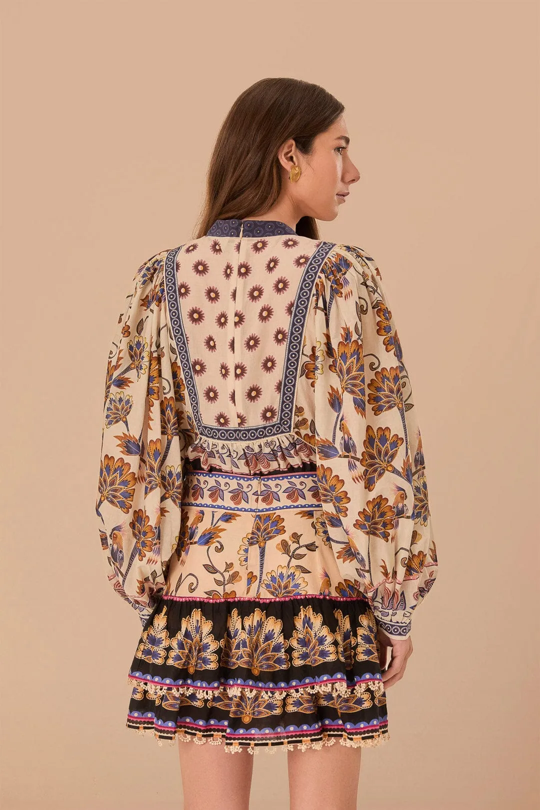 Cream Ainika Maxi Floral Mini Skirt Breezy Outfit Street Edge