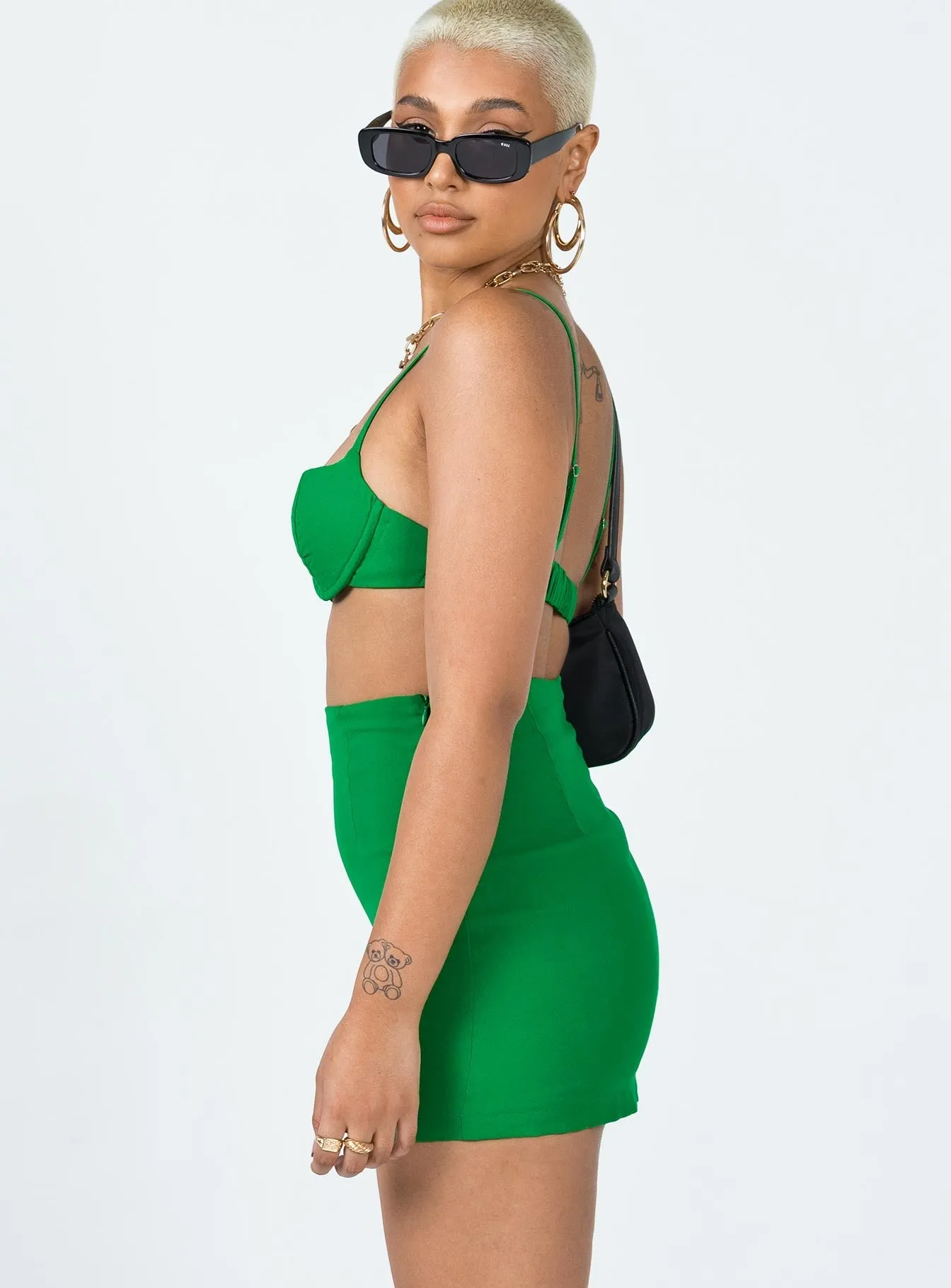 High Shine Manhattan Set Green