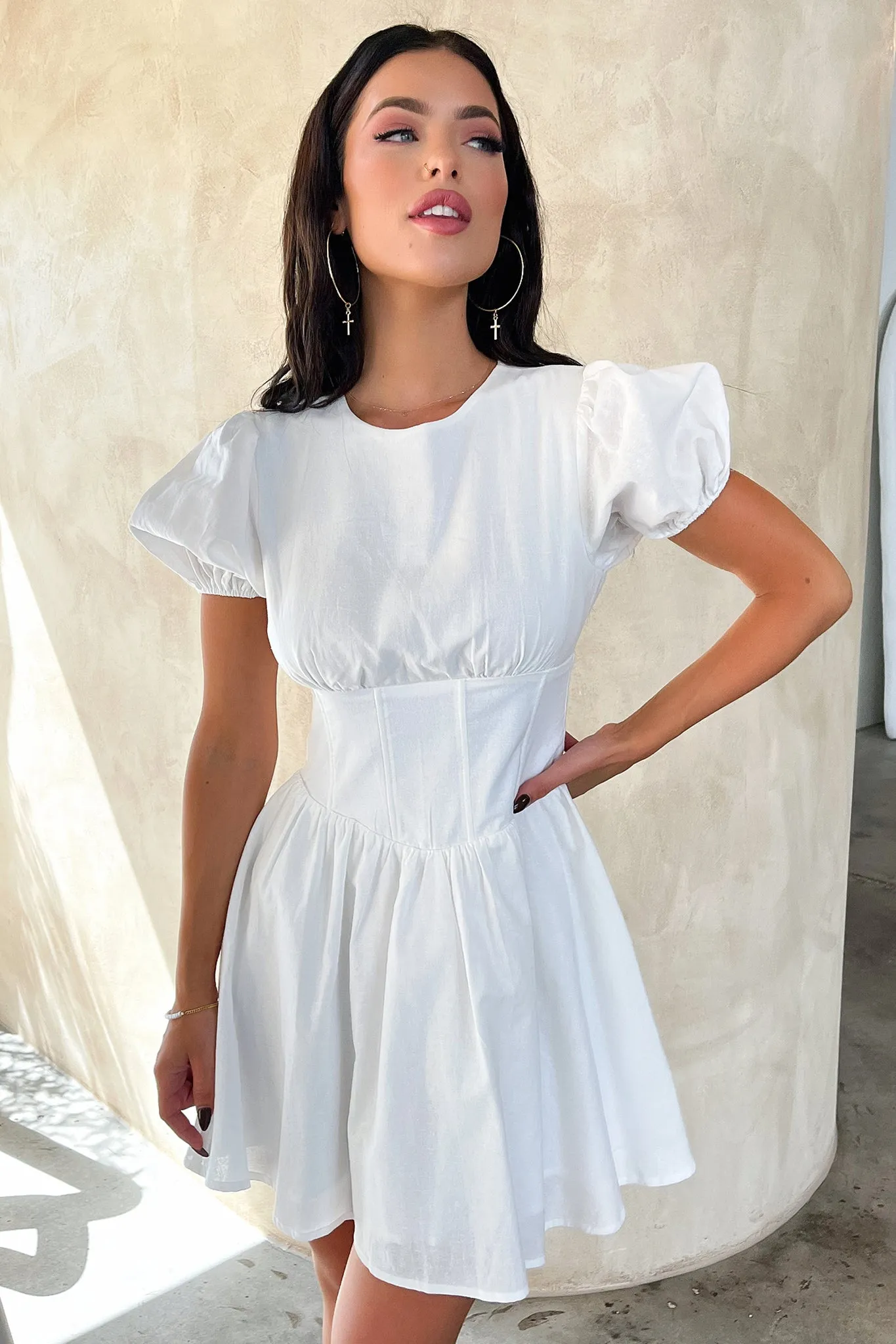 Non Irritating Tags Summer Vibes Jordyn Dress - White