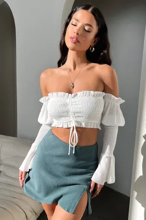 Zara Mini Skirt - Emerald Glossy Texture Clean Mood