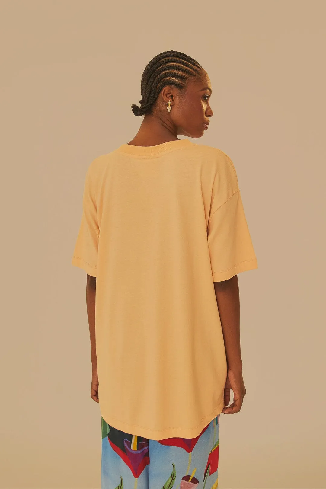 CompactWeave Reinforced Hem Urucum Relaxed T-Shirt